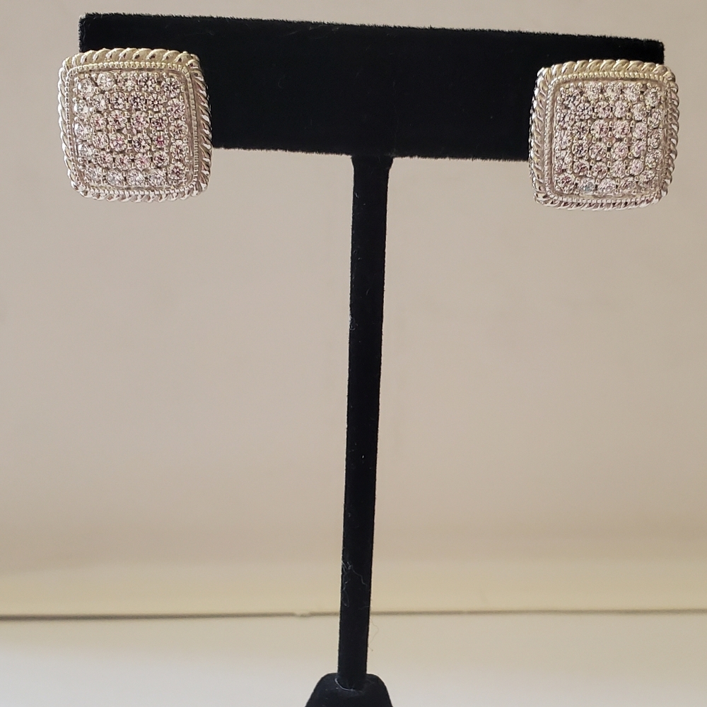 Judith Ripka Pave Diamonique Earrings - Picture 7 of 13